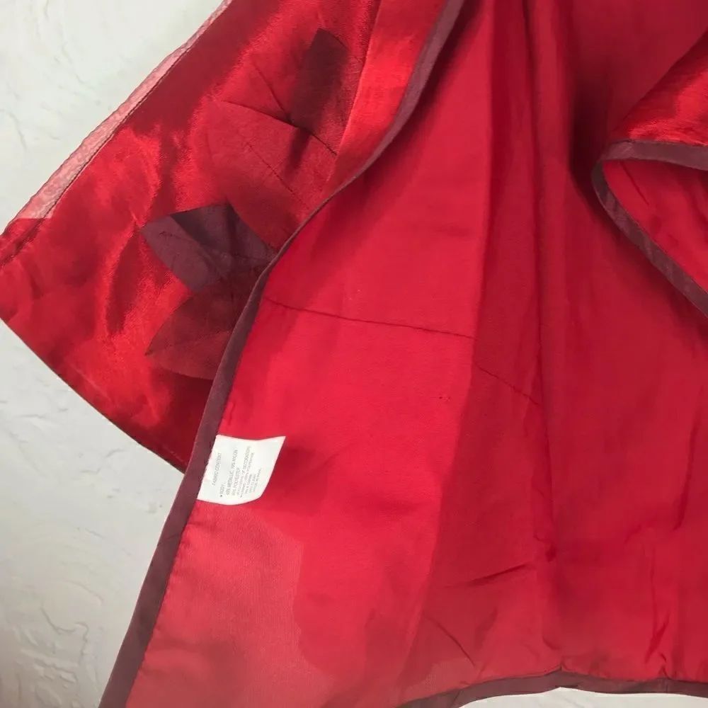 Metallic Red Pointsetta Appliqué Tree Skirt - Picture 6 of 9